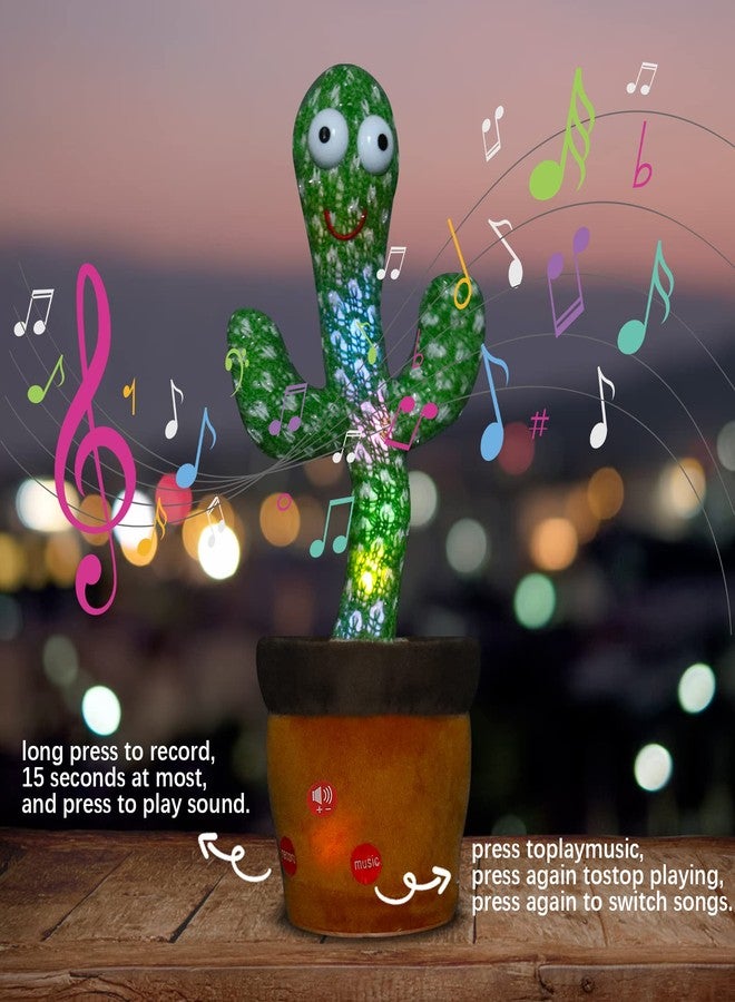 labato Dancing Cactus Talking Cactus Toy, Singing Cactus Mimicking Toy for Baby Boy, Electronic Plush Toy Repeating What You Say, Glowing Cactus Recording Toy for Stress Relief /Interacting with Kids - Image 5